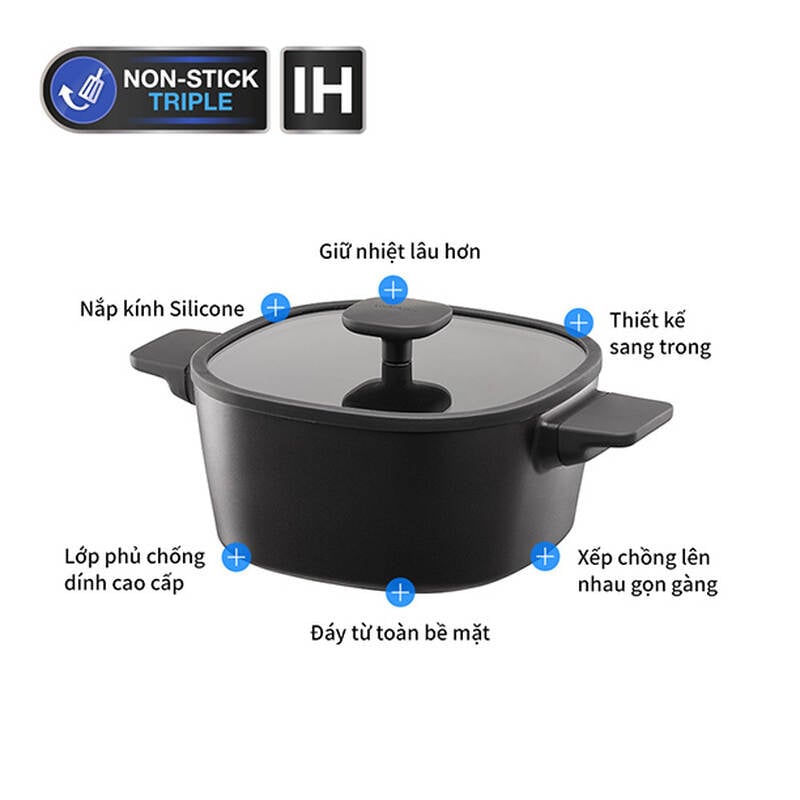 Nồi chảo chống d&iacute;nh h&igrave;nh vu&ocirc;ng Square-IH image number null